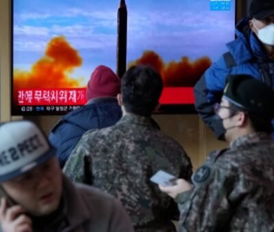 North Korea launched a ballistic missile into the sea on Sunday